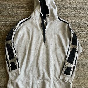 PINK Victoria's Secret Gray Sweater with Black and White Accents